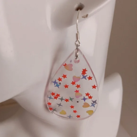 Colorful Teardrop Earrings - Picture 2 of 8